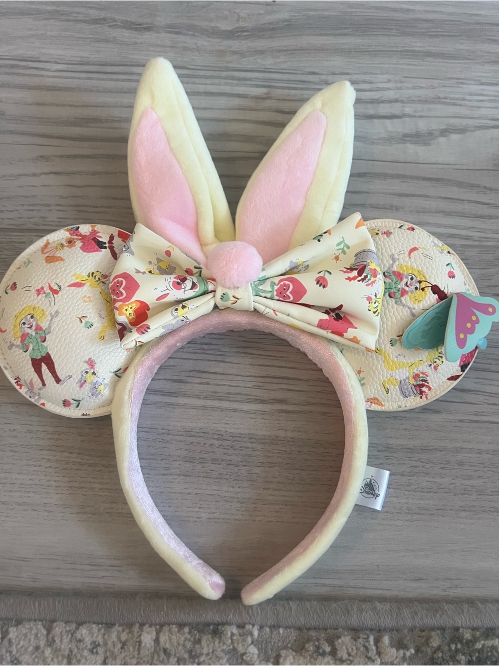 Disney Bunny Ear Mouse Ears Headband with Floral Bow